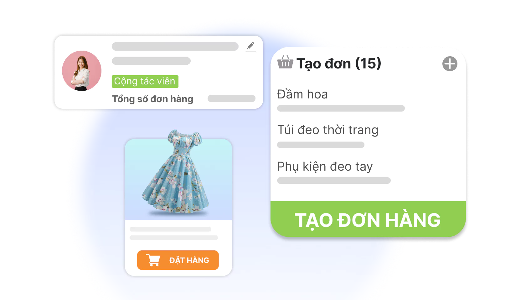 Cộng tác viên tự tạo đơn hàng trên
                    Website/ App bán hàng cho khách