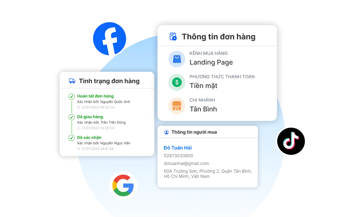 GoLEAD - Quản lý đồng bộ đơn hàng có được từ các chiến dịch Landing Page trên hệ
                    thống của GoSELL