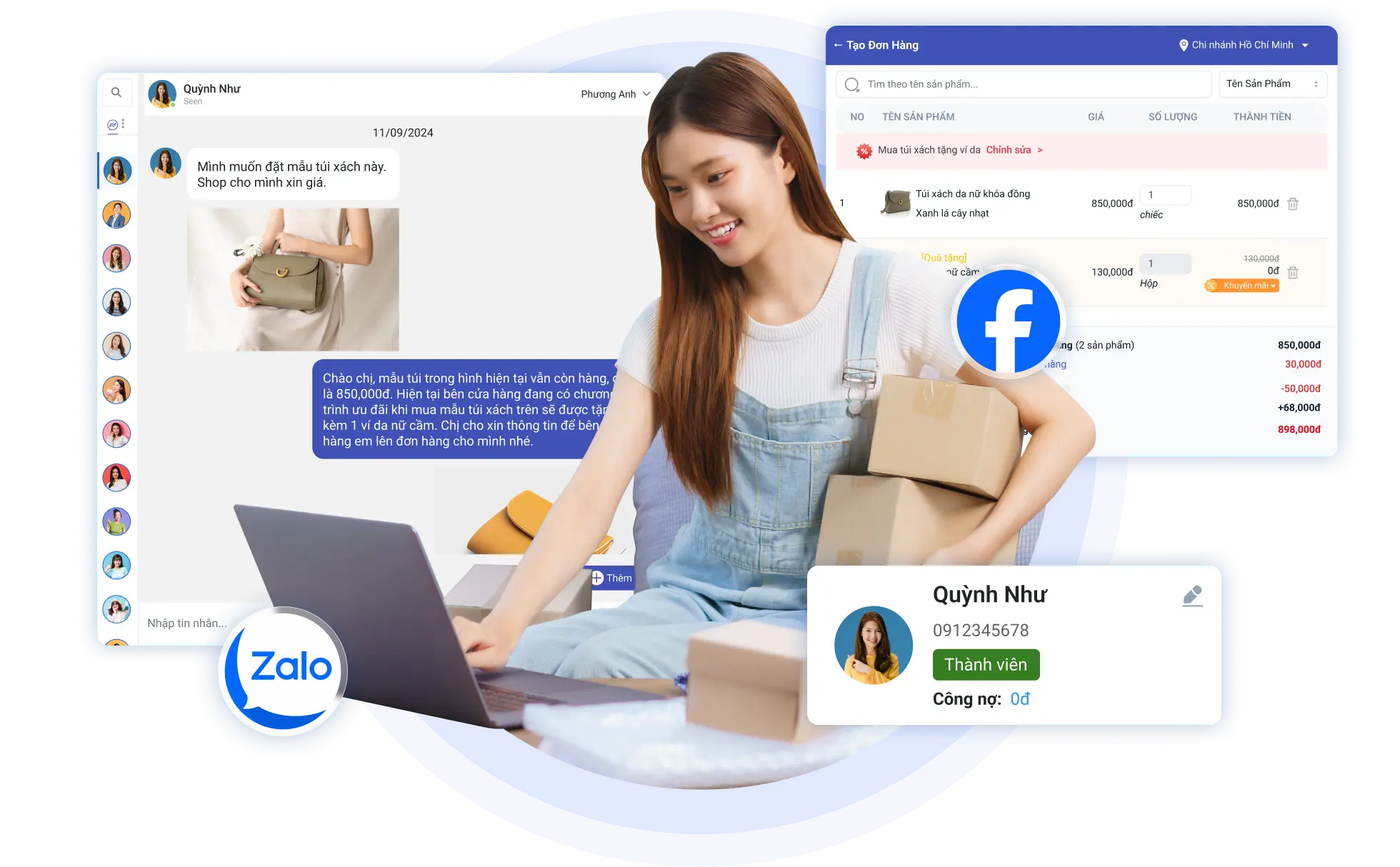 GoSOCIAL - Đồng bộ quản lý bán hàng và chăm sóc khách hàng trên Facebook và Zalo